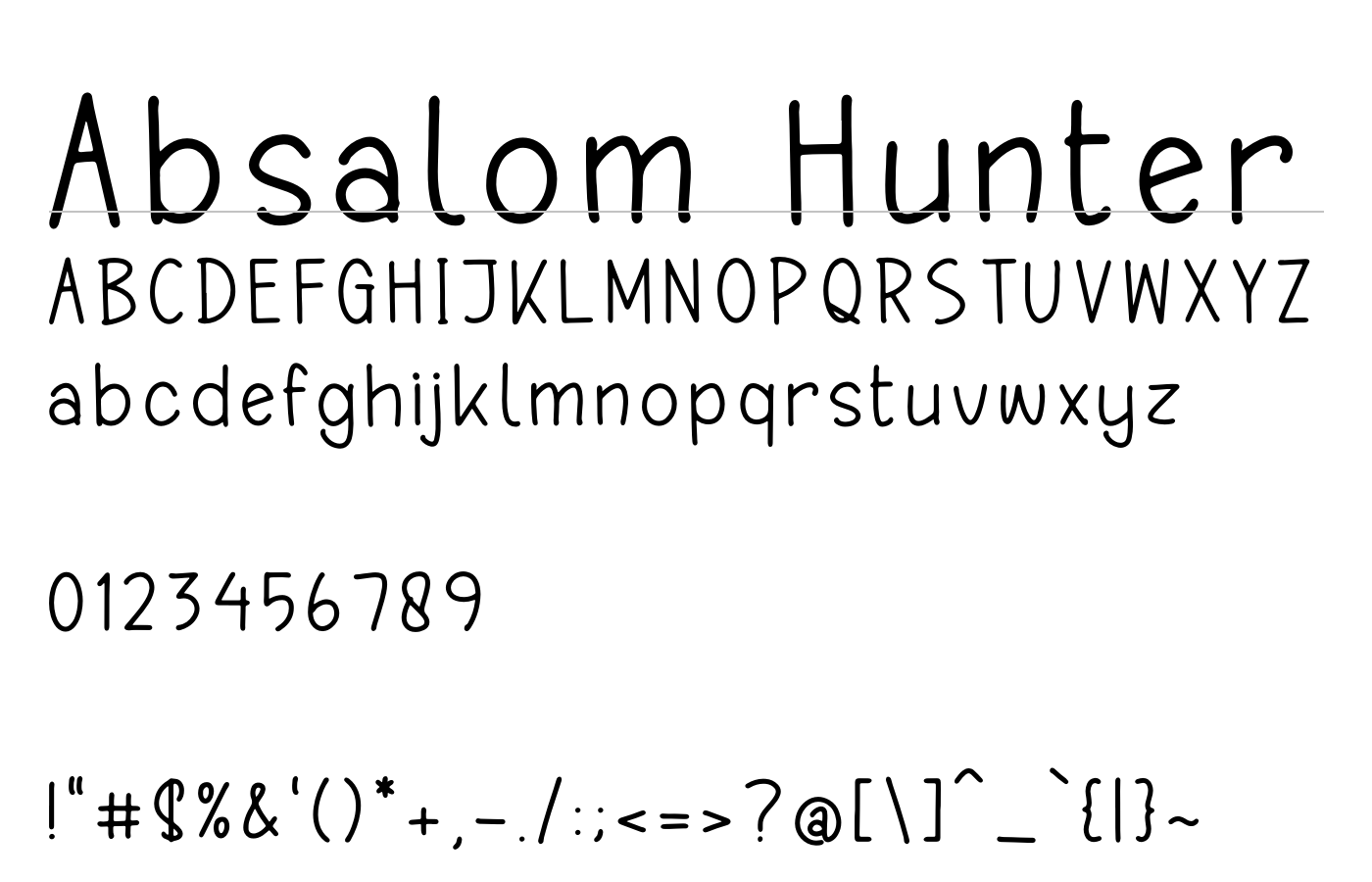 Absalom Hunter Font preview
