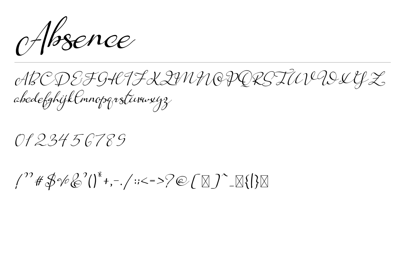 Absence Font preview