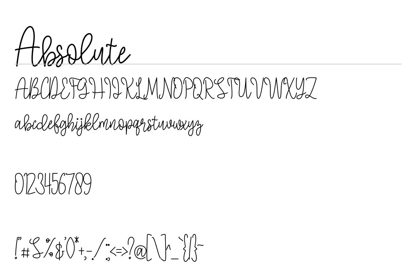 Absolute Font preview