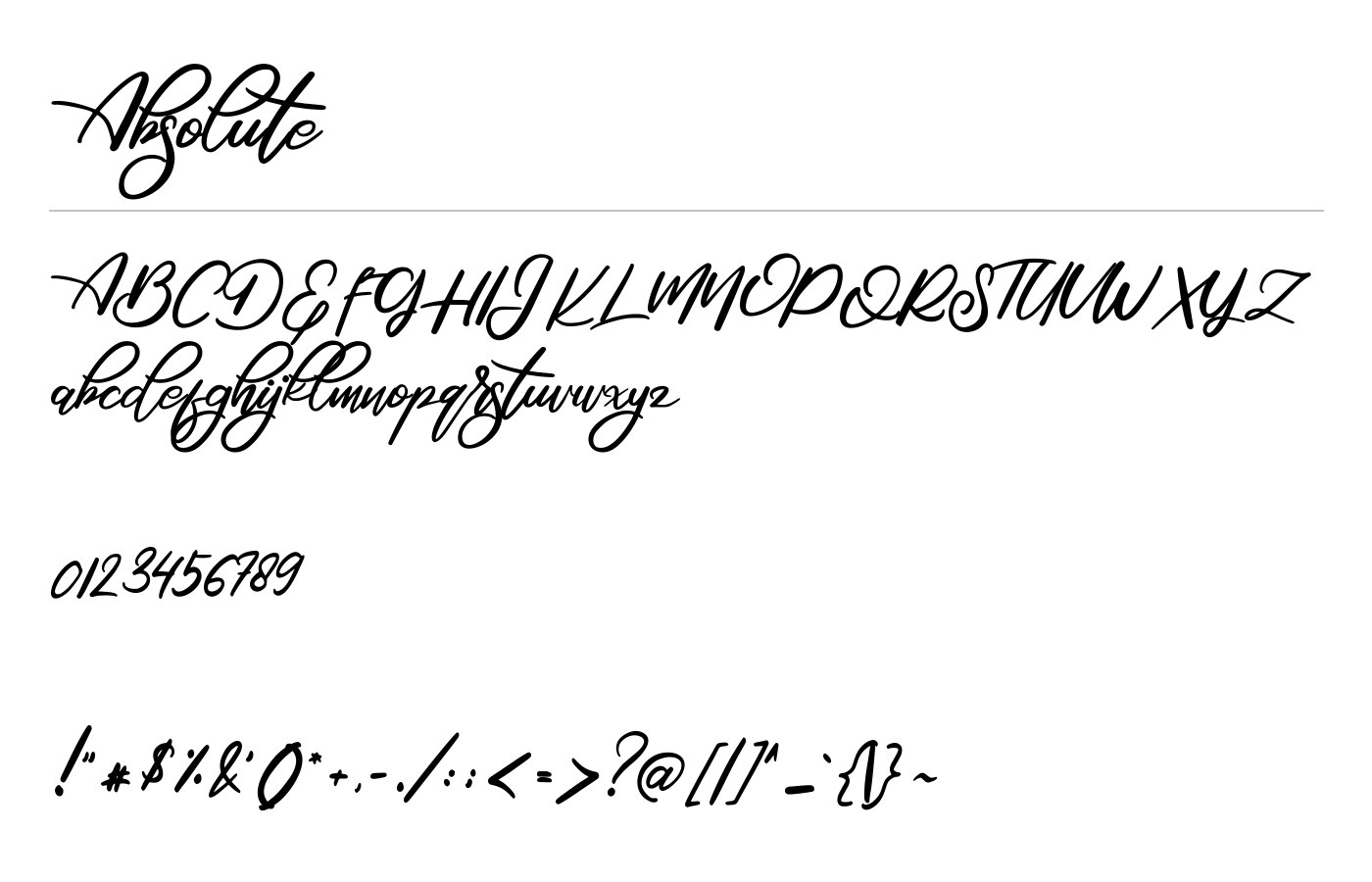 Absolute Font preview