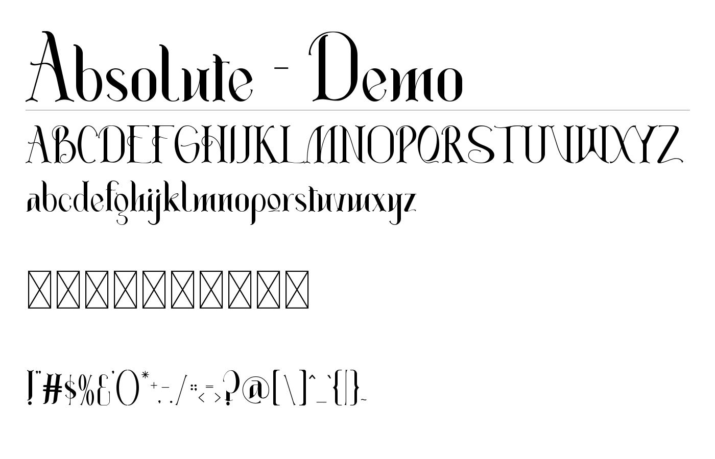 Absolute - Demo Font preview