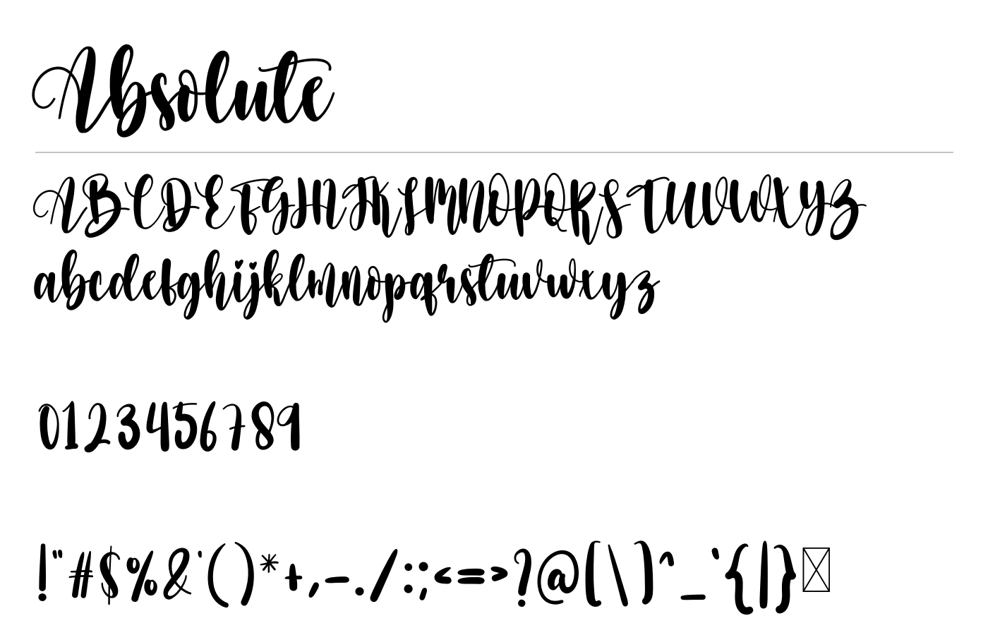 Absolute Font preview