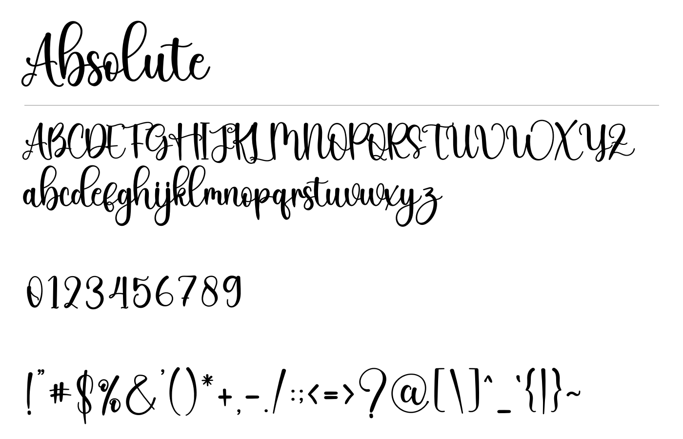 Absolute Font preview