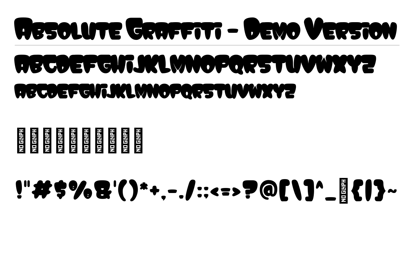 Absolute Graffiti - Demo Version Font preview