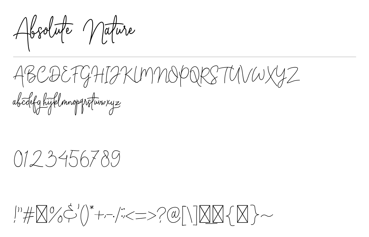 Absolute Nature Font preview