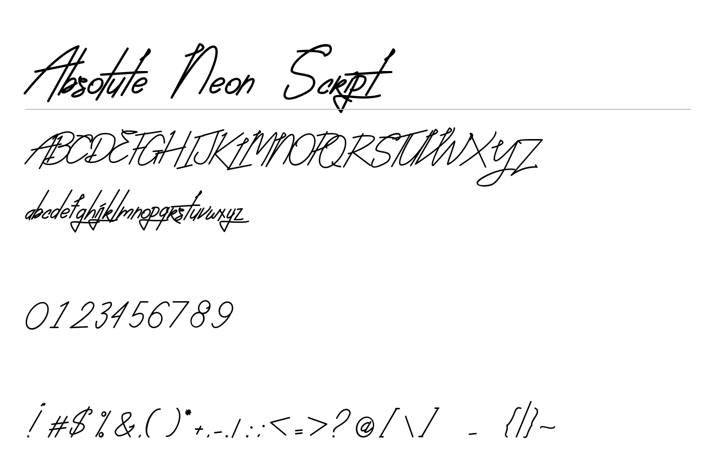 Absolute Neon Script Font preview