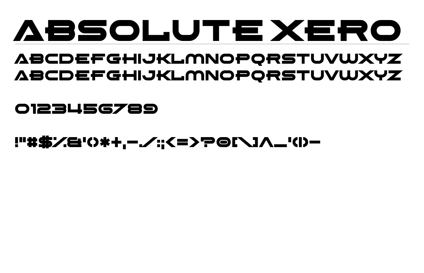 Absolute Xero Font preview