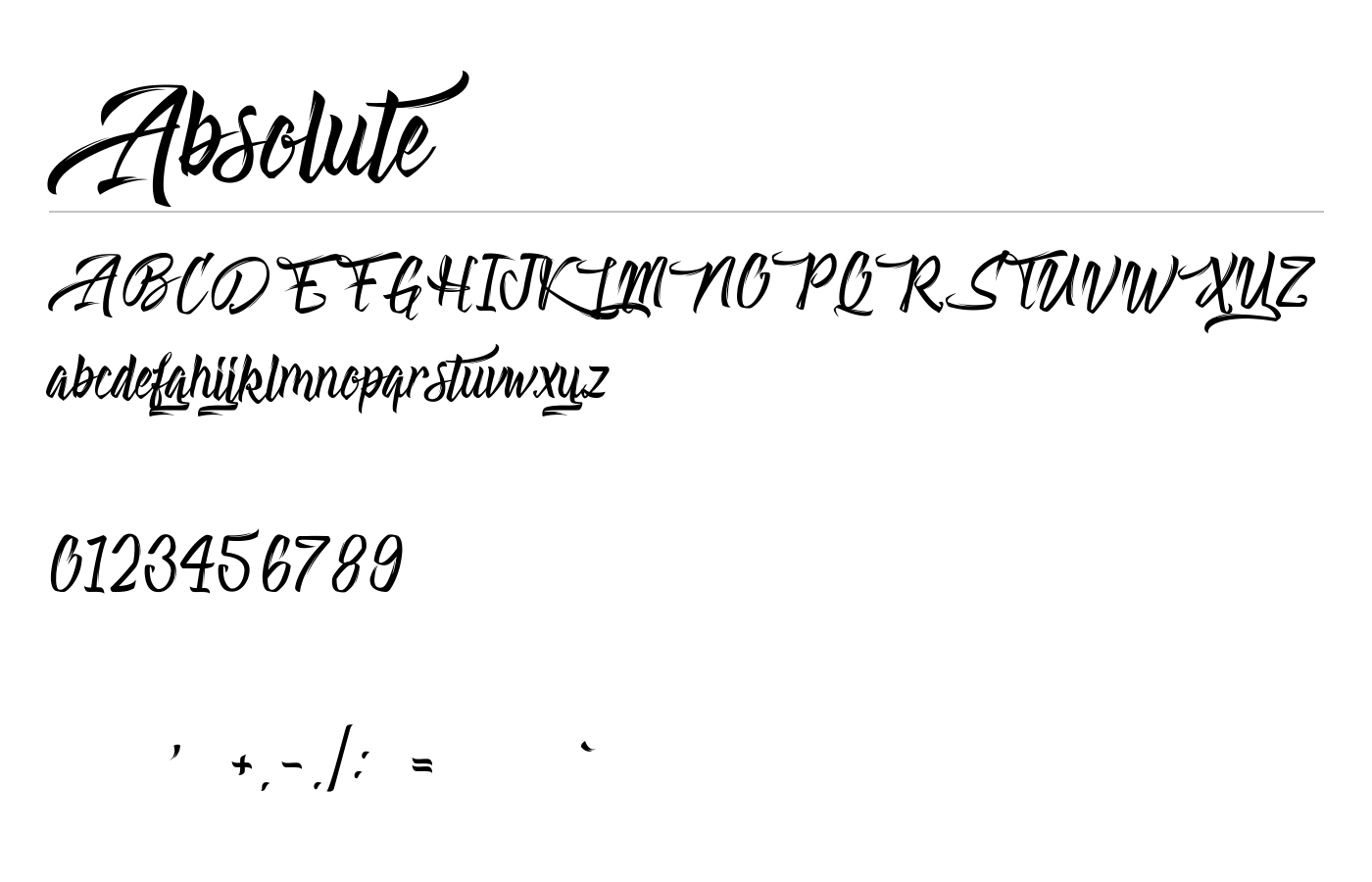Absolute Font preview
