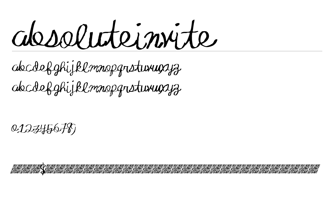 AbsoluteInvite Font preview