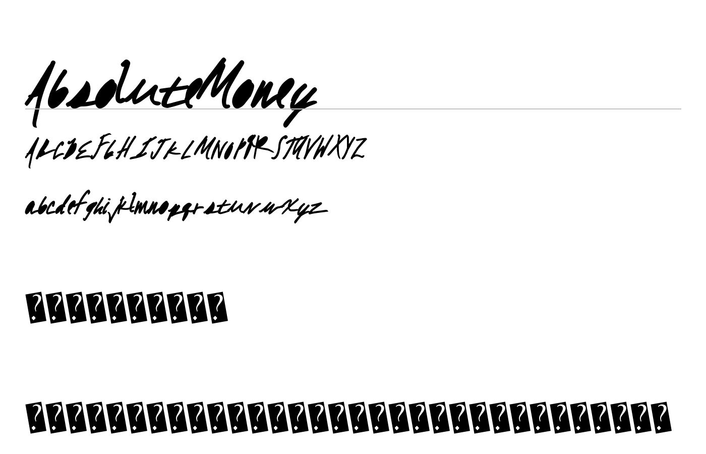 AbsoluteMoney Font preview