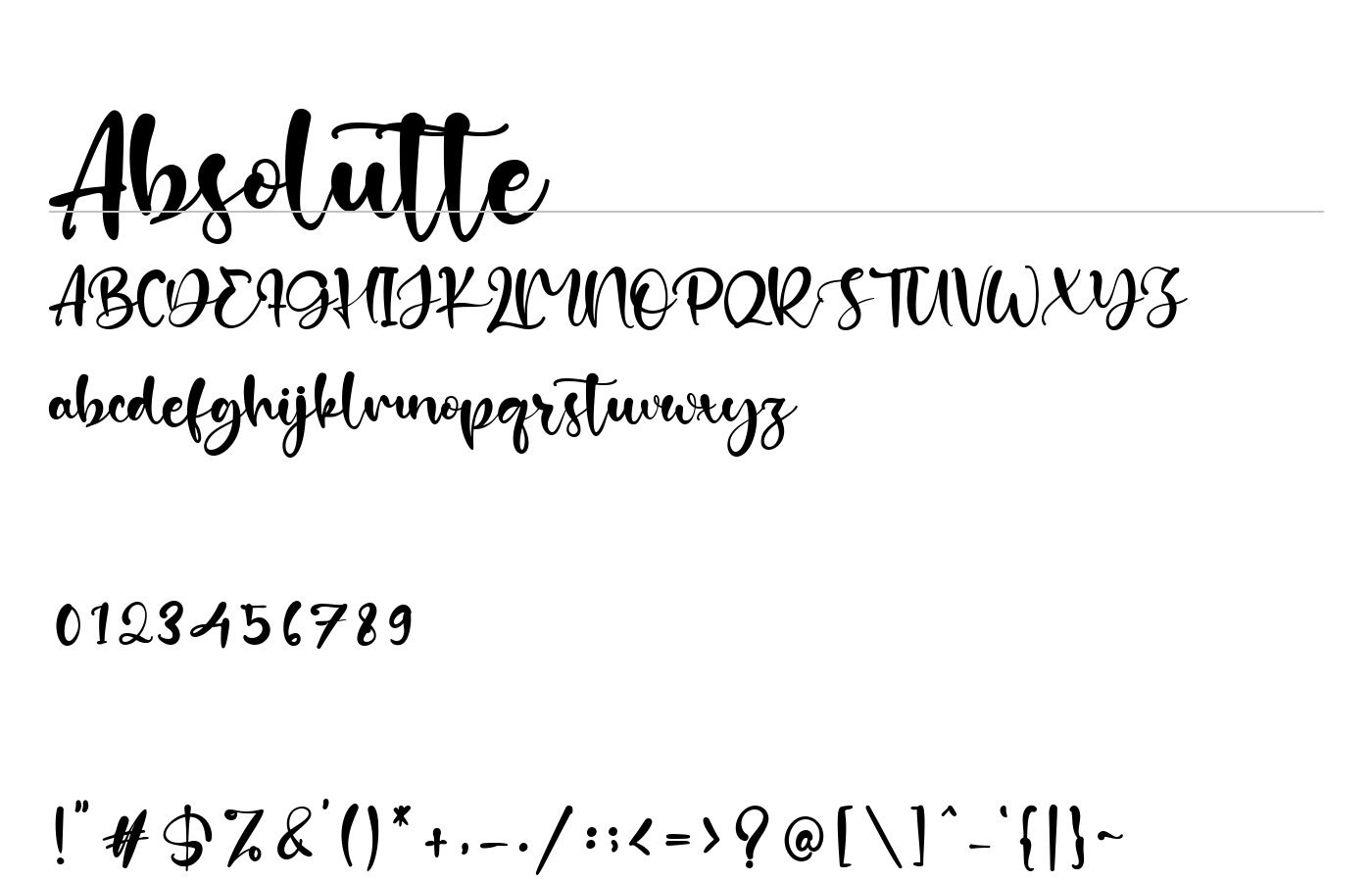 Absolutte Font preview