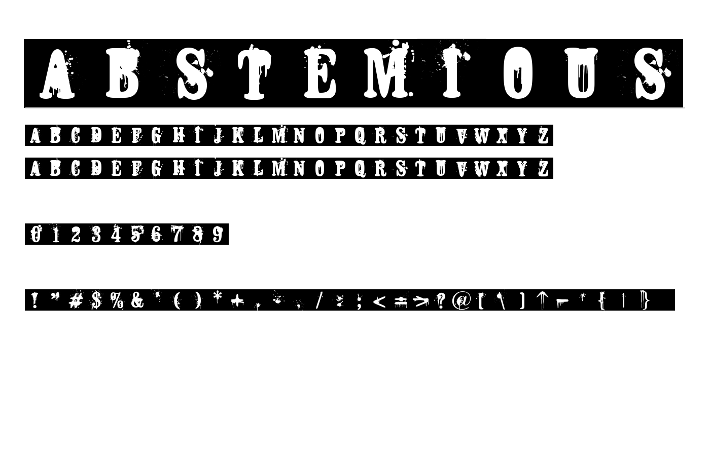 ABSTEMIOUS Font preview