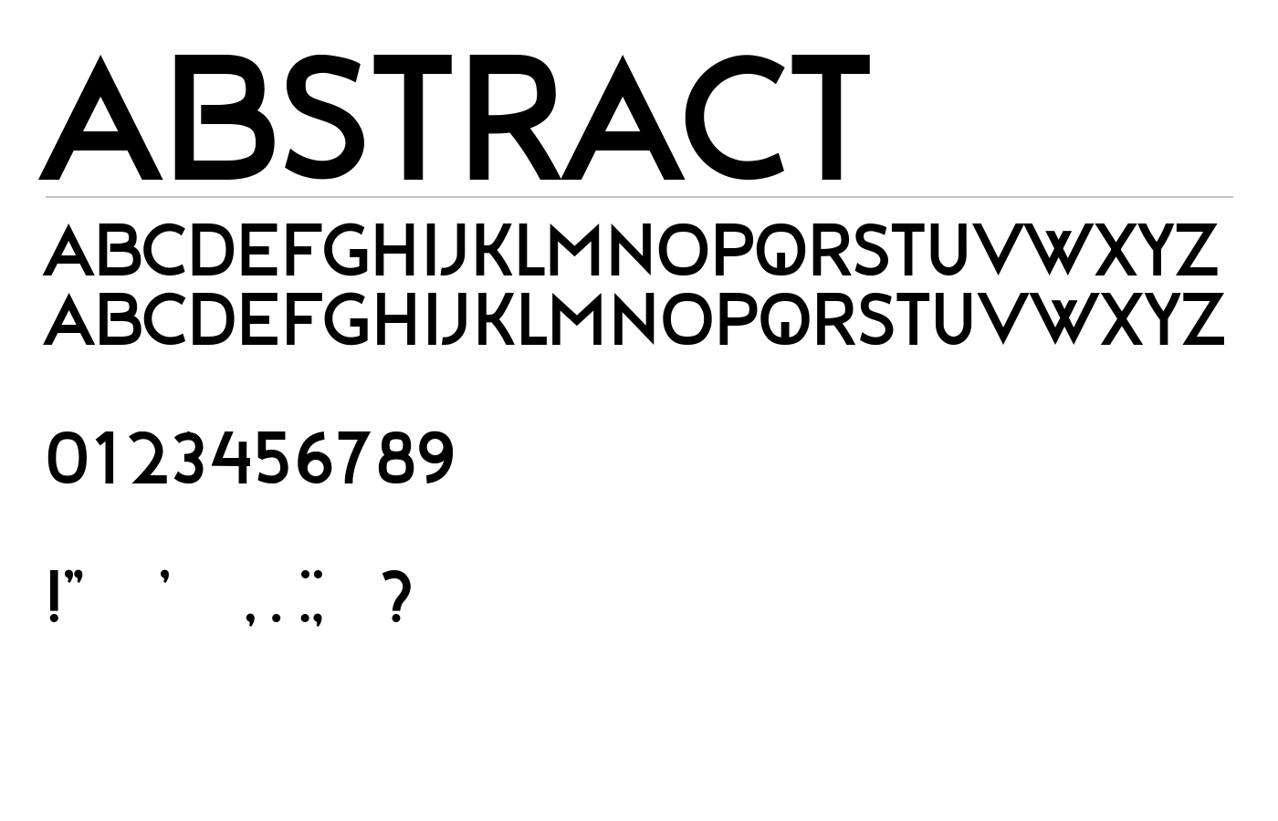 Abstract Font preview