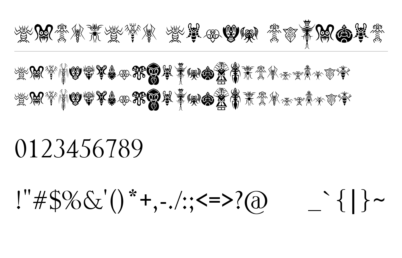 Abstract Alien Symbols Font preview