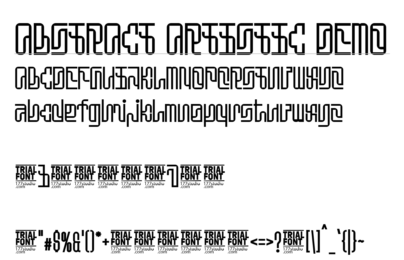 ABSTRACT ARTISTIC DEMO Font preview