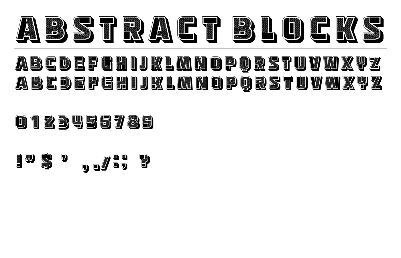Abstract Blocks Font preview