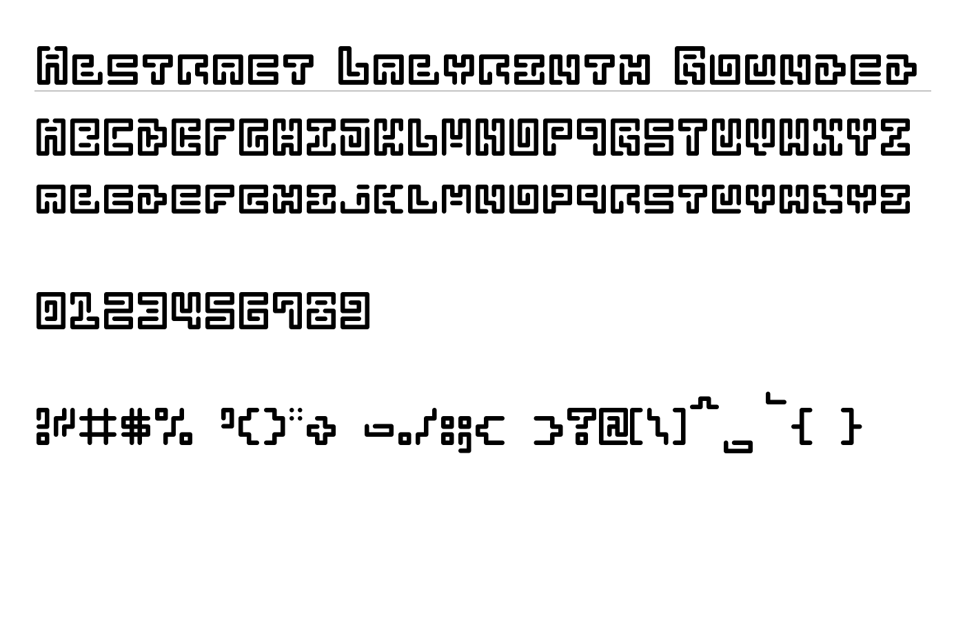 Abstract Labyrinth Rounded Font preview