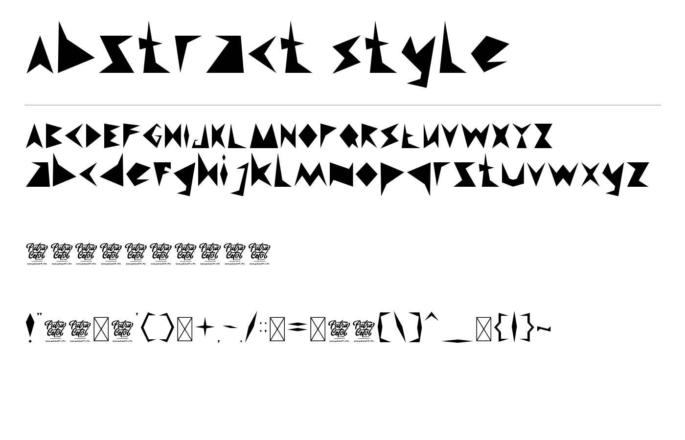 Abstract Style Font preview