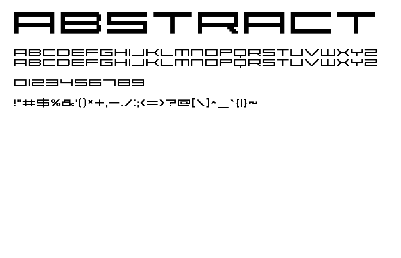 Abstract Font preview
