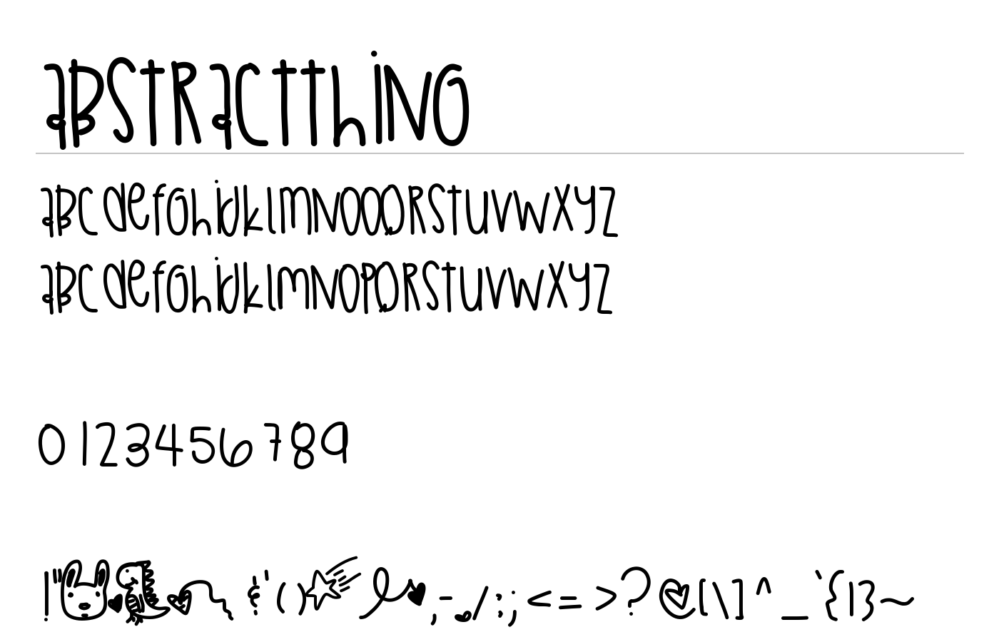 AbstractThing Font preview