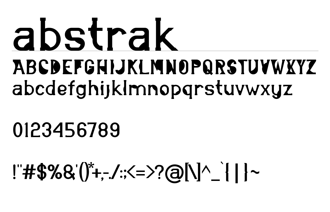 abstrak Font preview