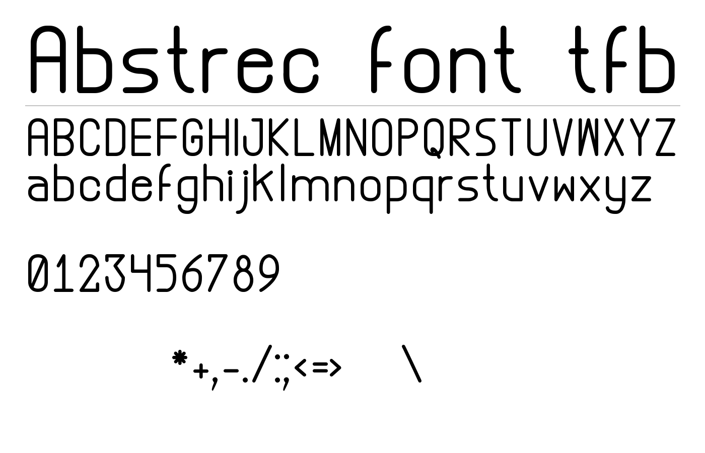 Abstrec font tfb Font preview