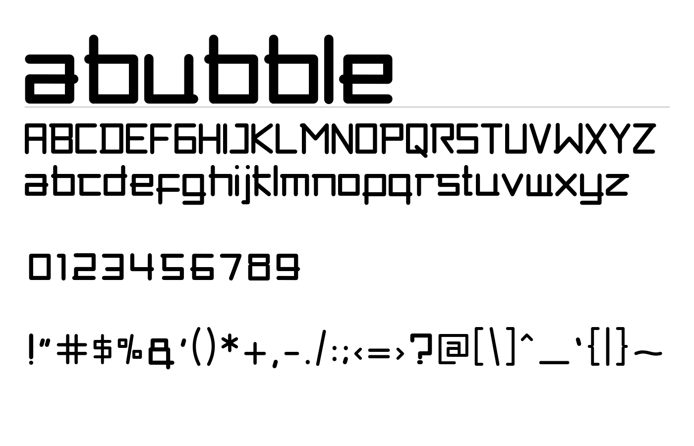 abubble Font preview