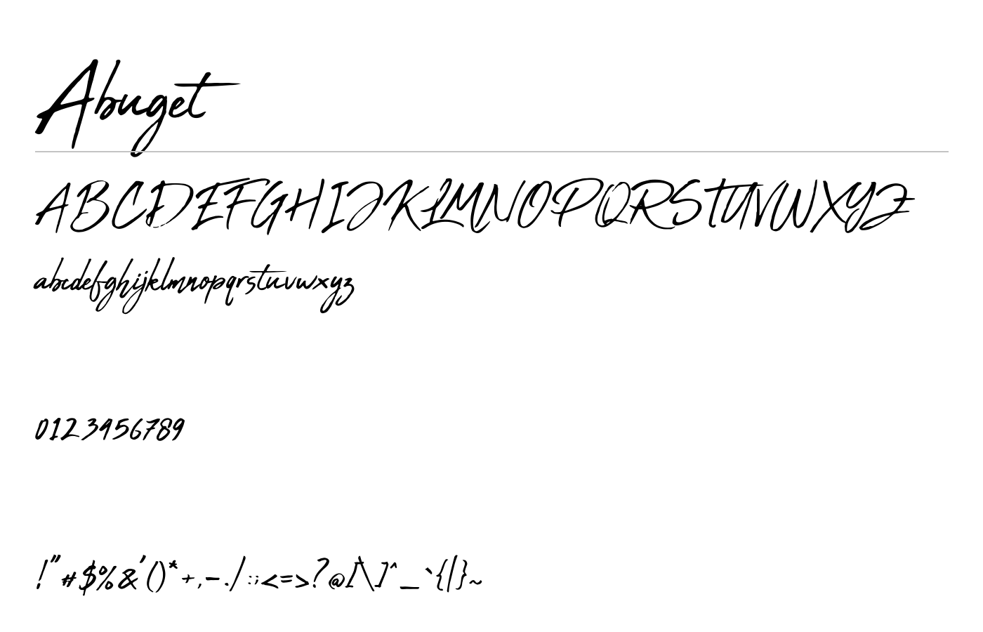 Abuget Script Demo Font preview