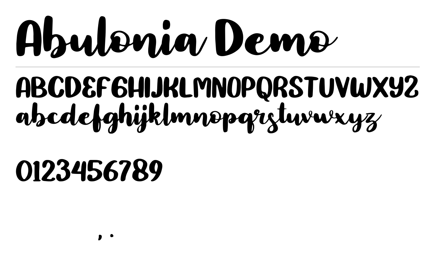 Abulonia Demo Font preview