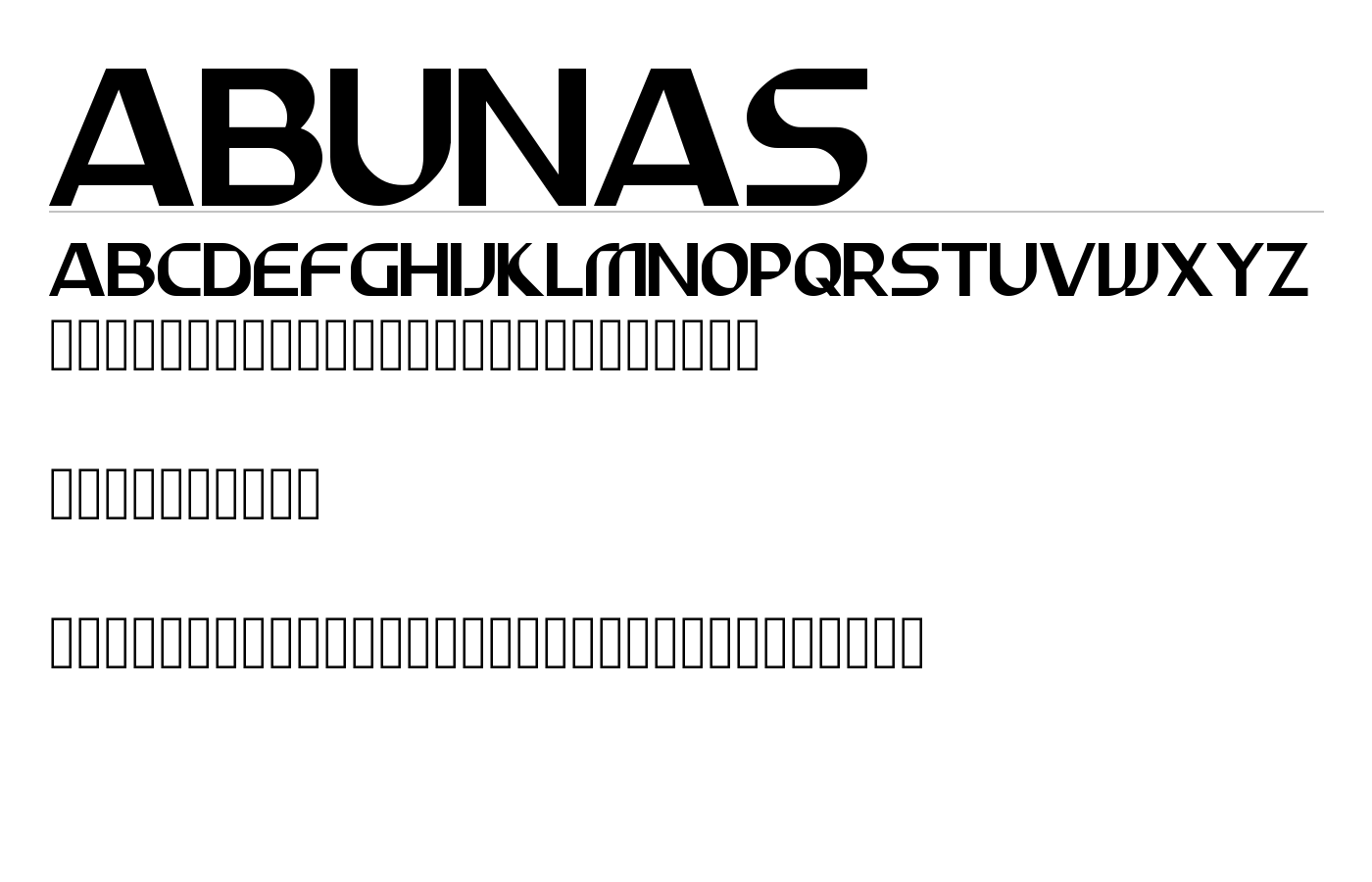 ABUNAS Font preview