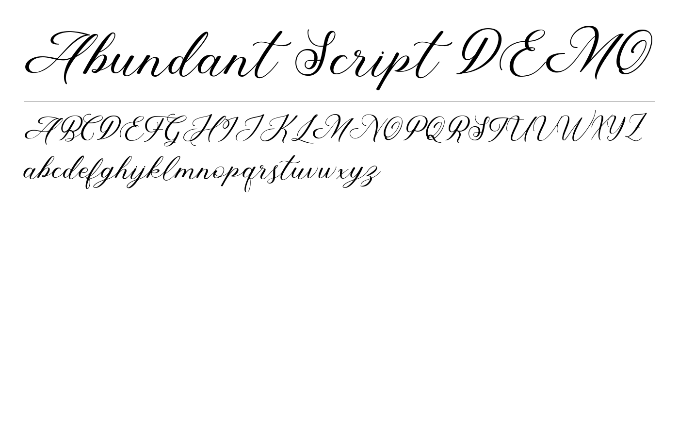 Abundant Script DEMO Font preview
