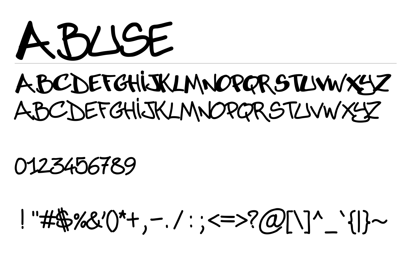 Abuse Font preview