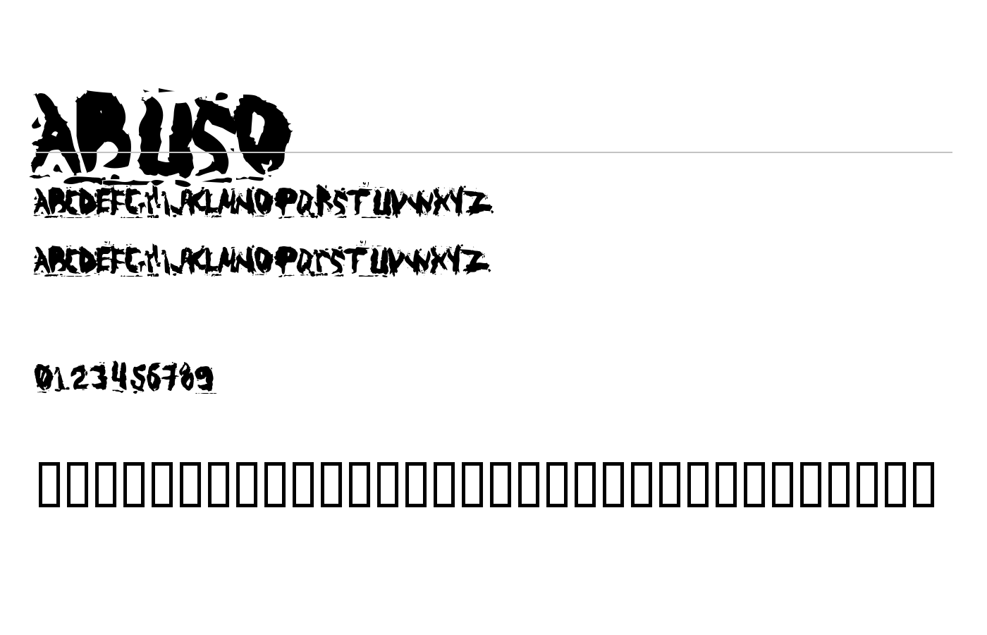 ABUSO Font preview