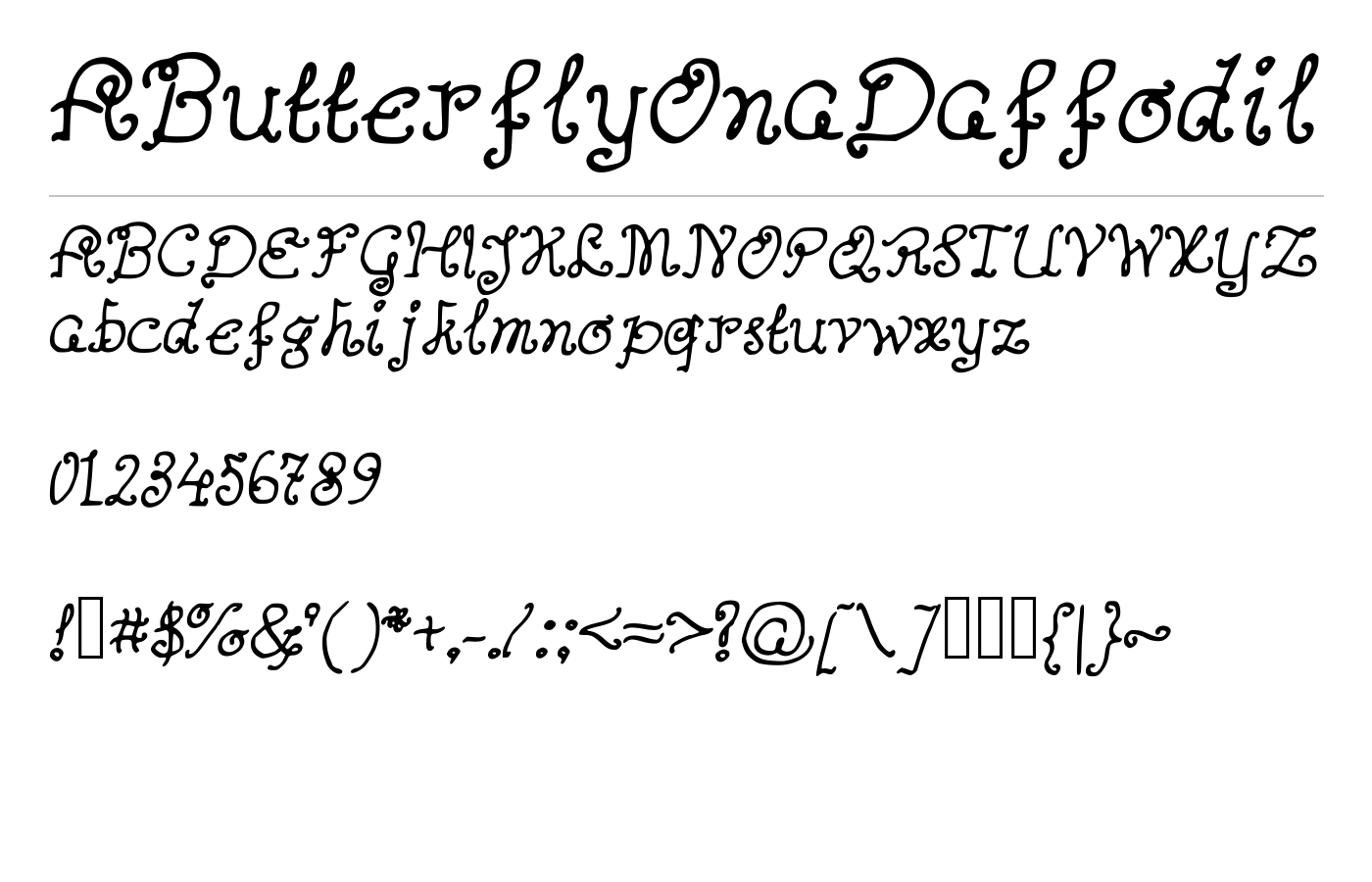 AButterflyOnaDaffodil Font preview
