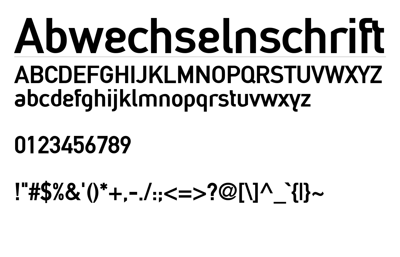 Abwechselnschrift Font preview