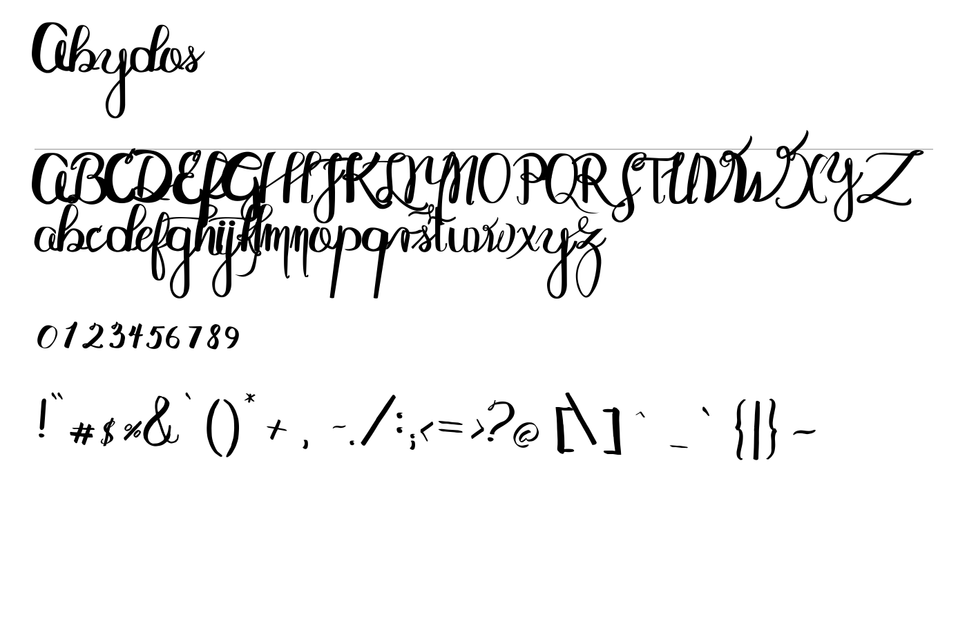 Abydos Font preview