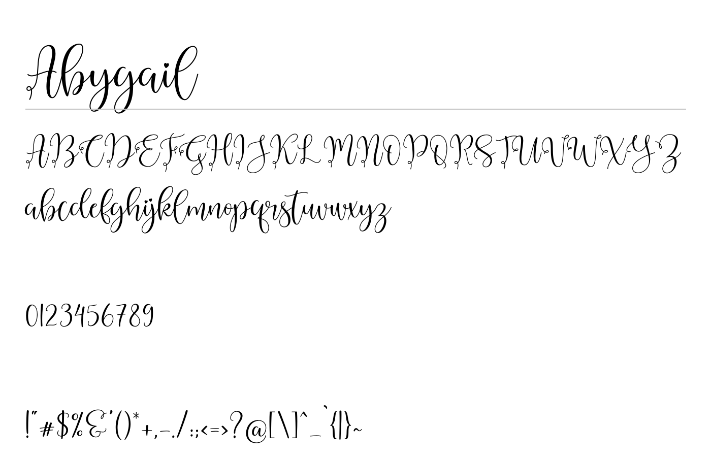 Abygail Font preview
