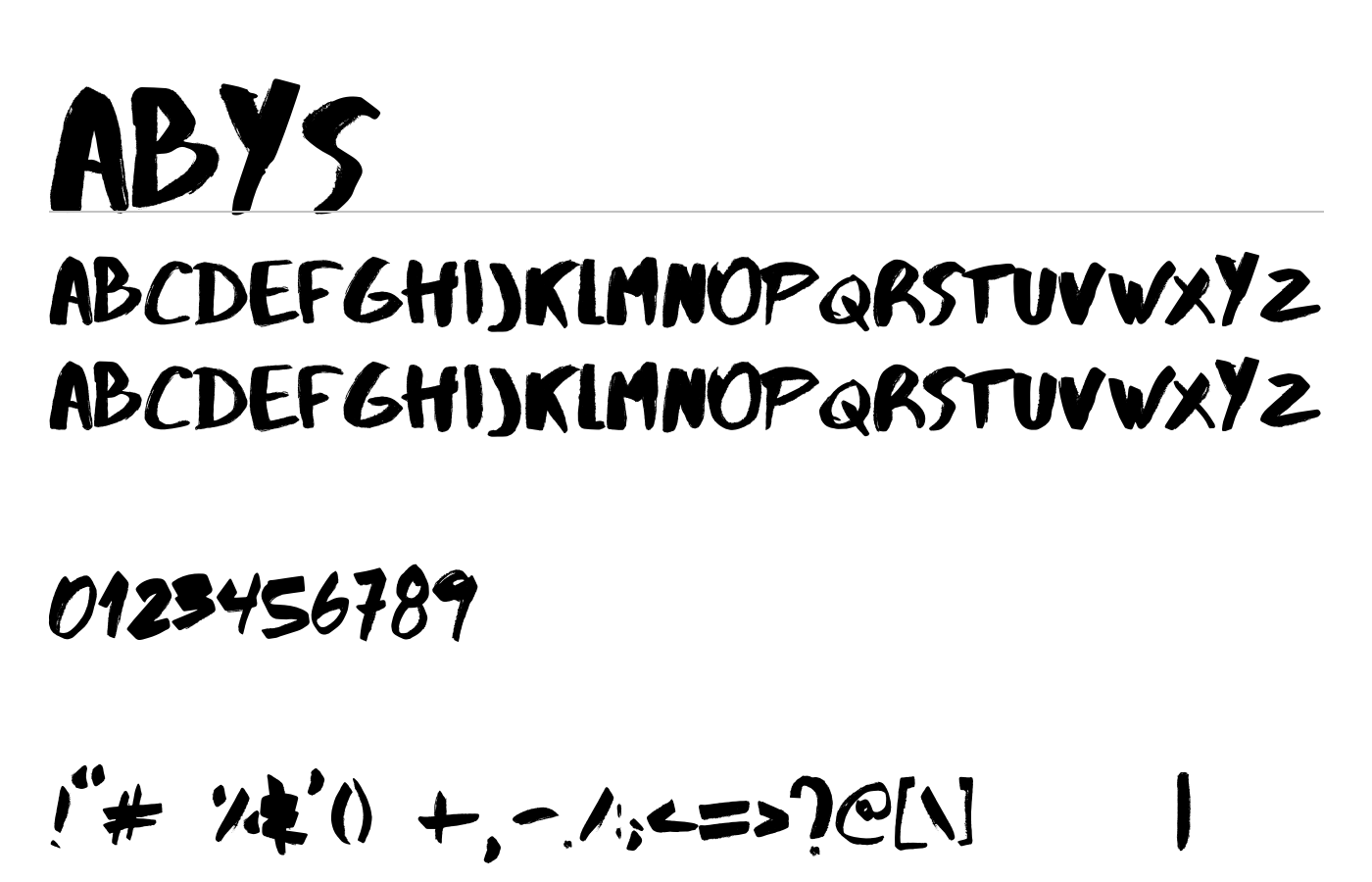 Abys Font preview
