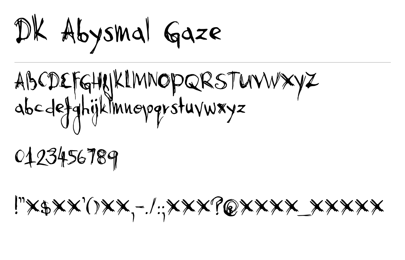 DK Abysmal Gaze Font preview