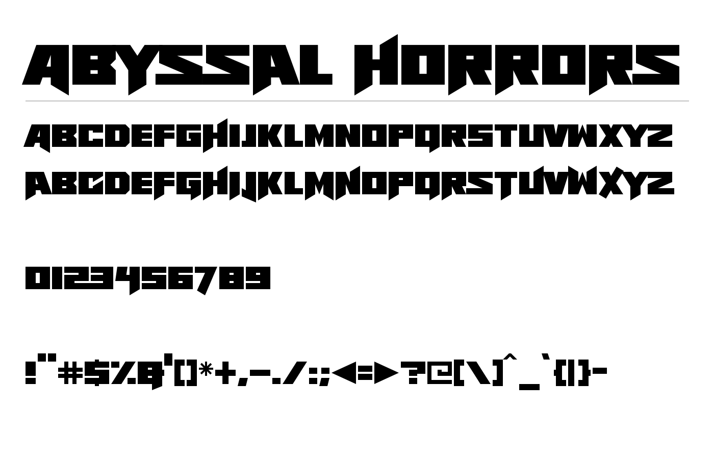 Abyssal Horrors Font preview