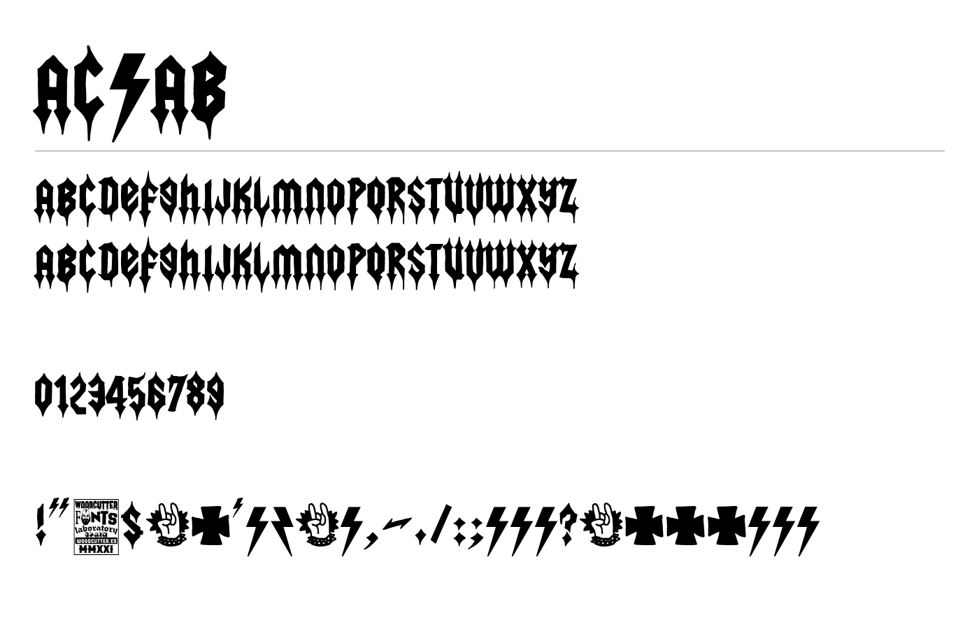 AC+AB Font preview