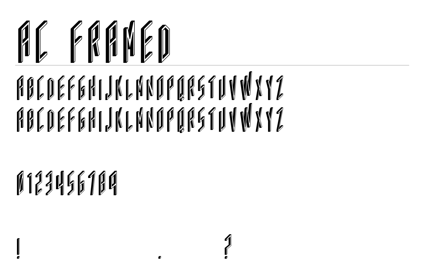AC Framed Font preview