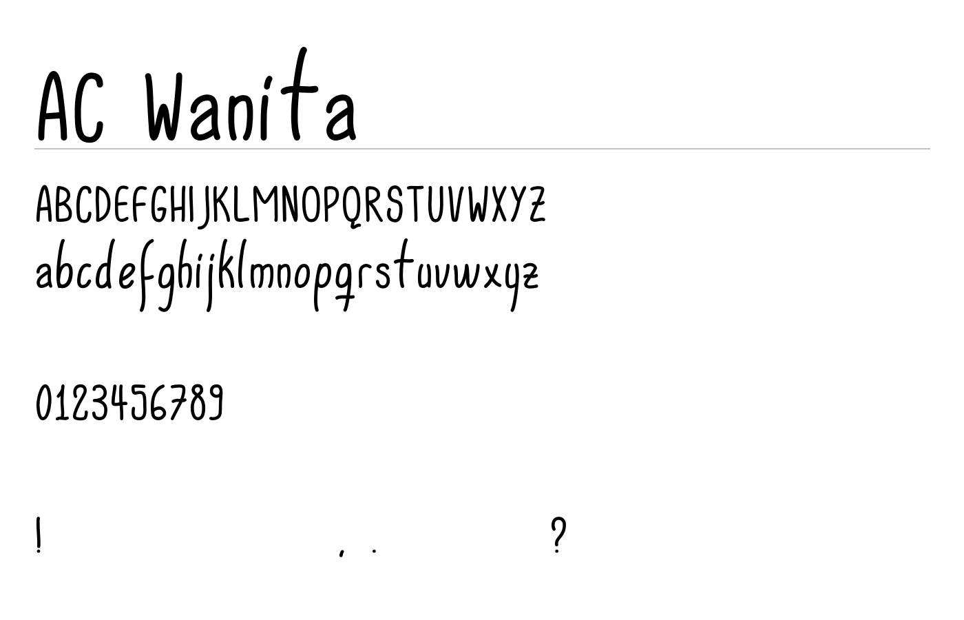 AC Wanita Font preview