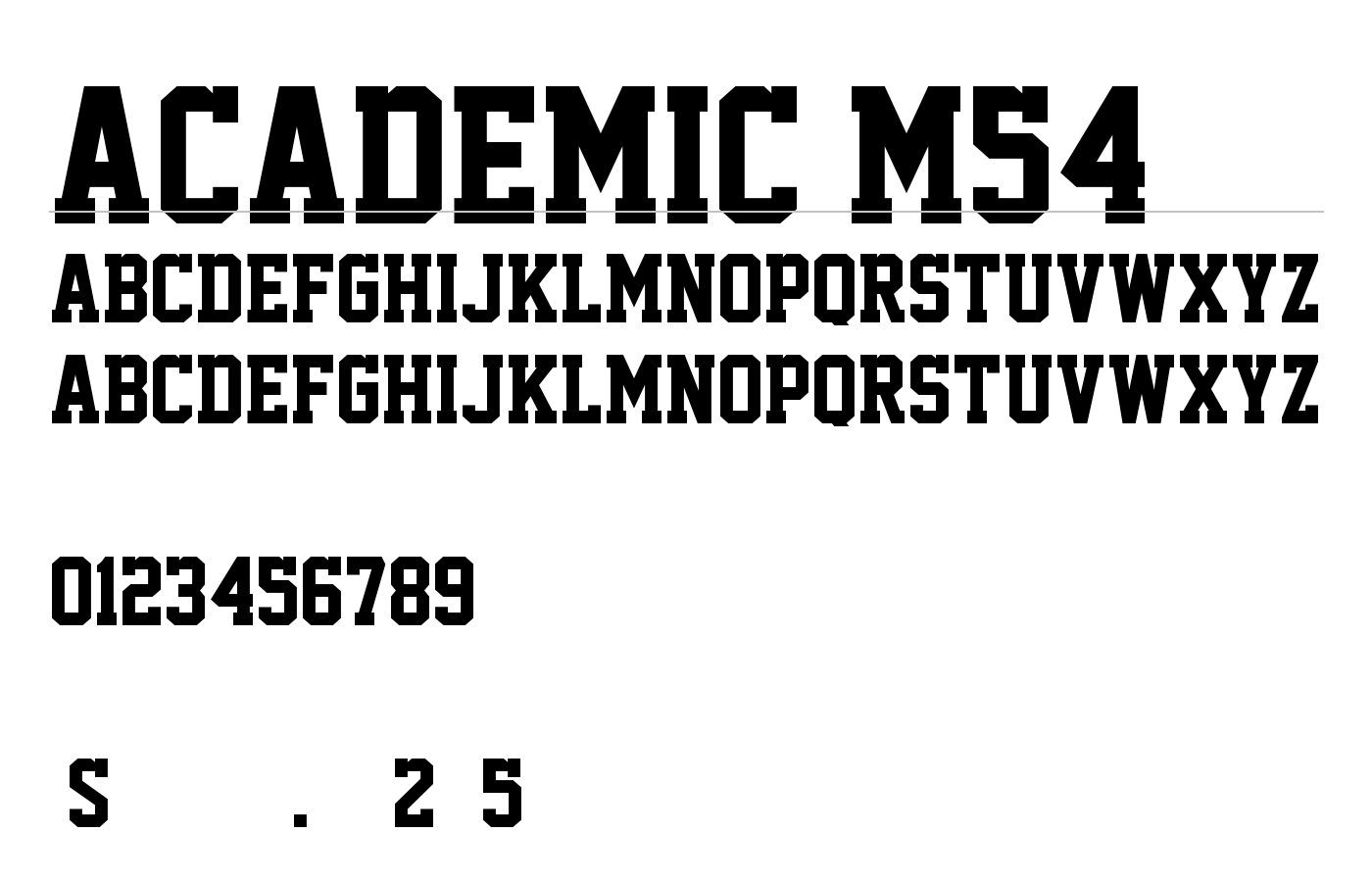 Academic M54 Font preview