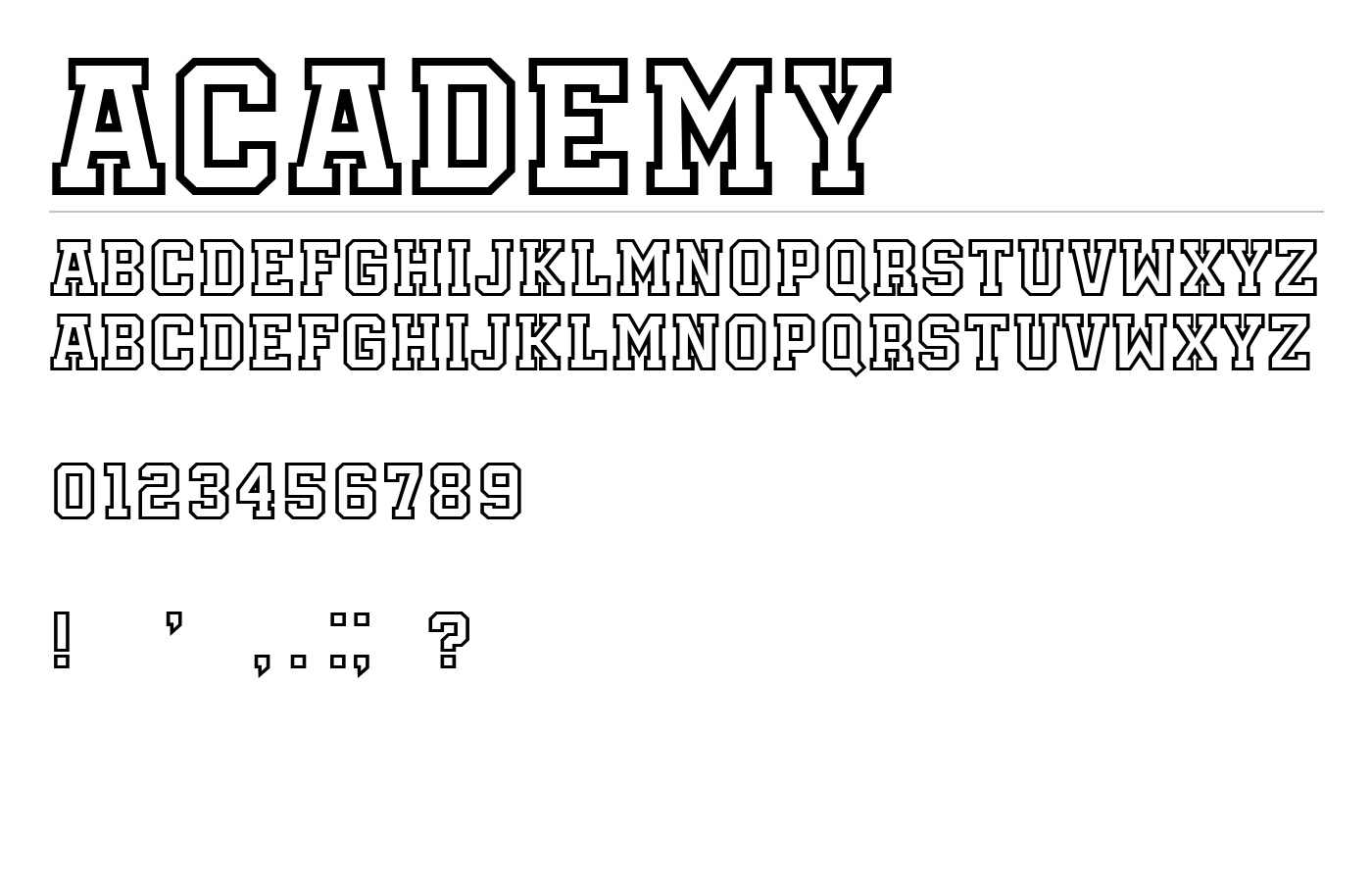 Academy Font preview