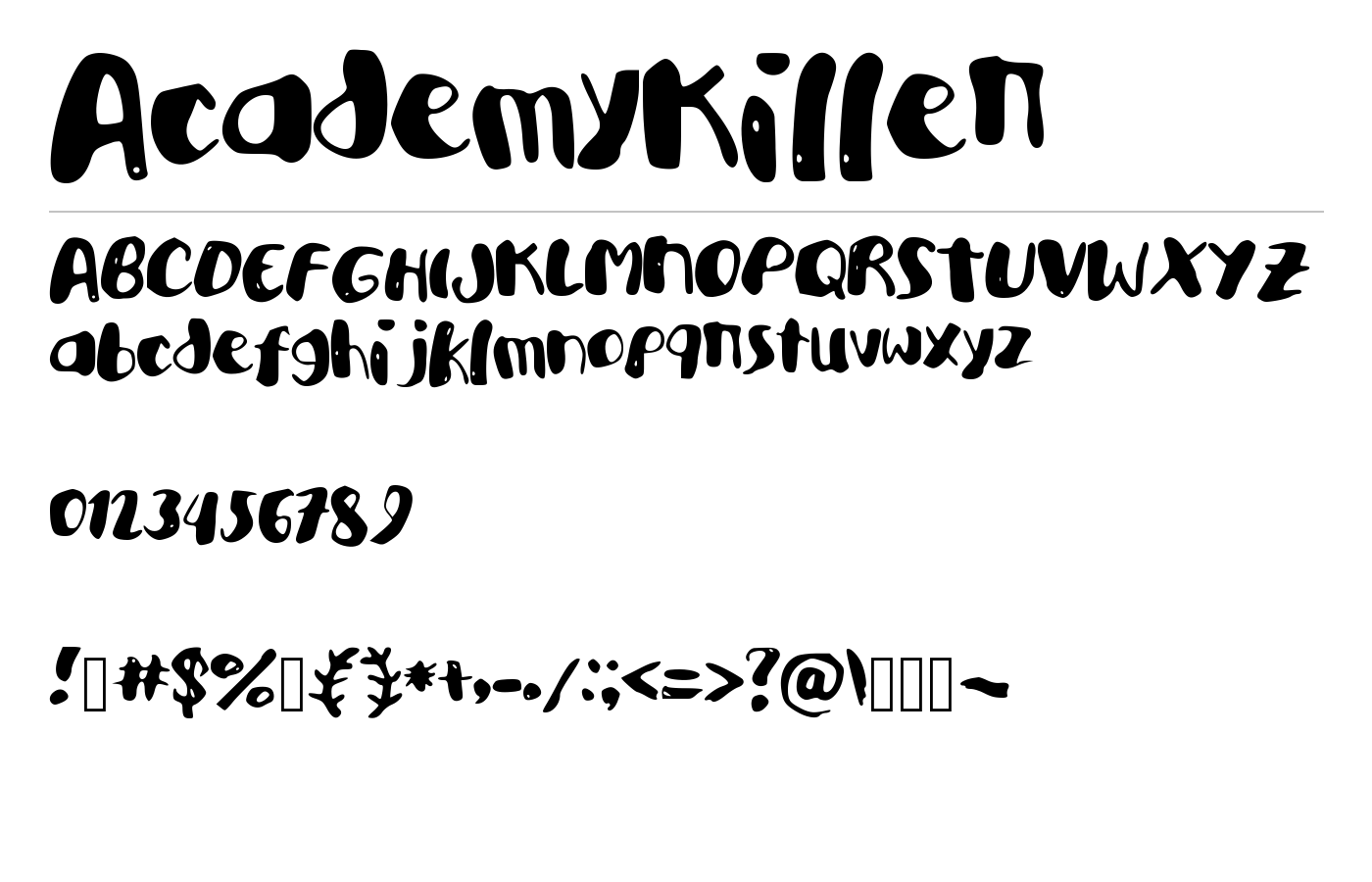 AcademyKiller Font preview