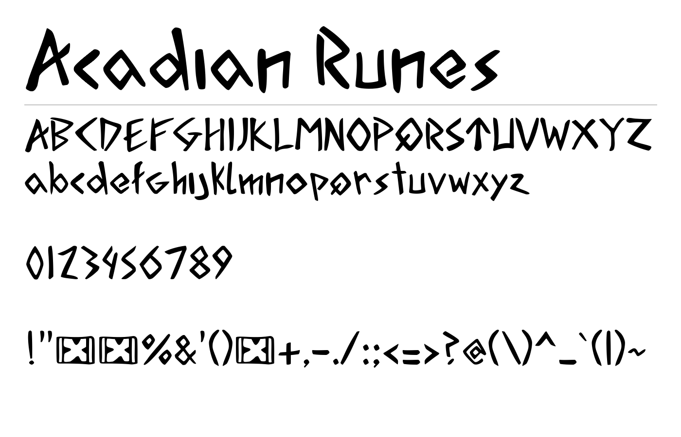 Acadian Runes Font preview