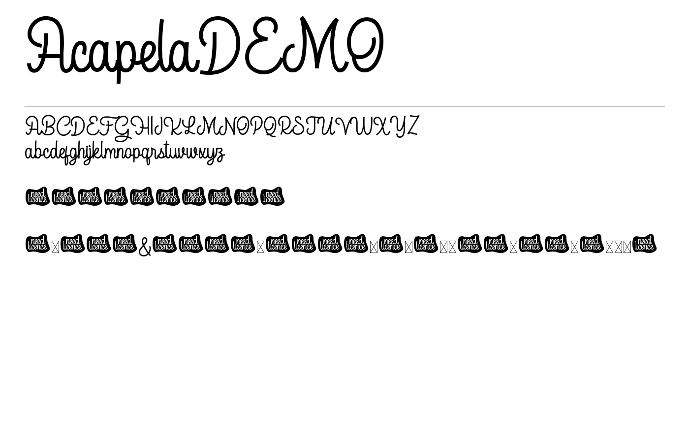 AcapelaDEMO Font preview
