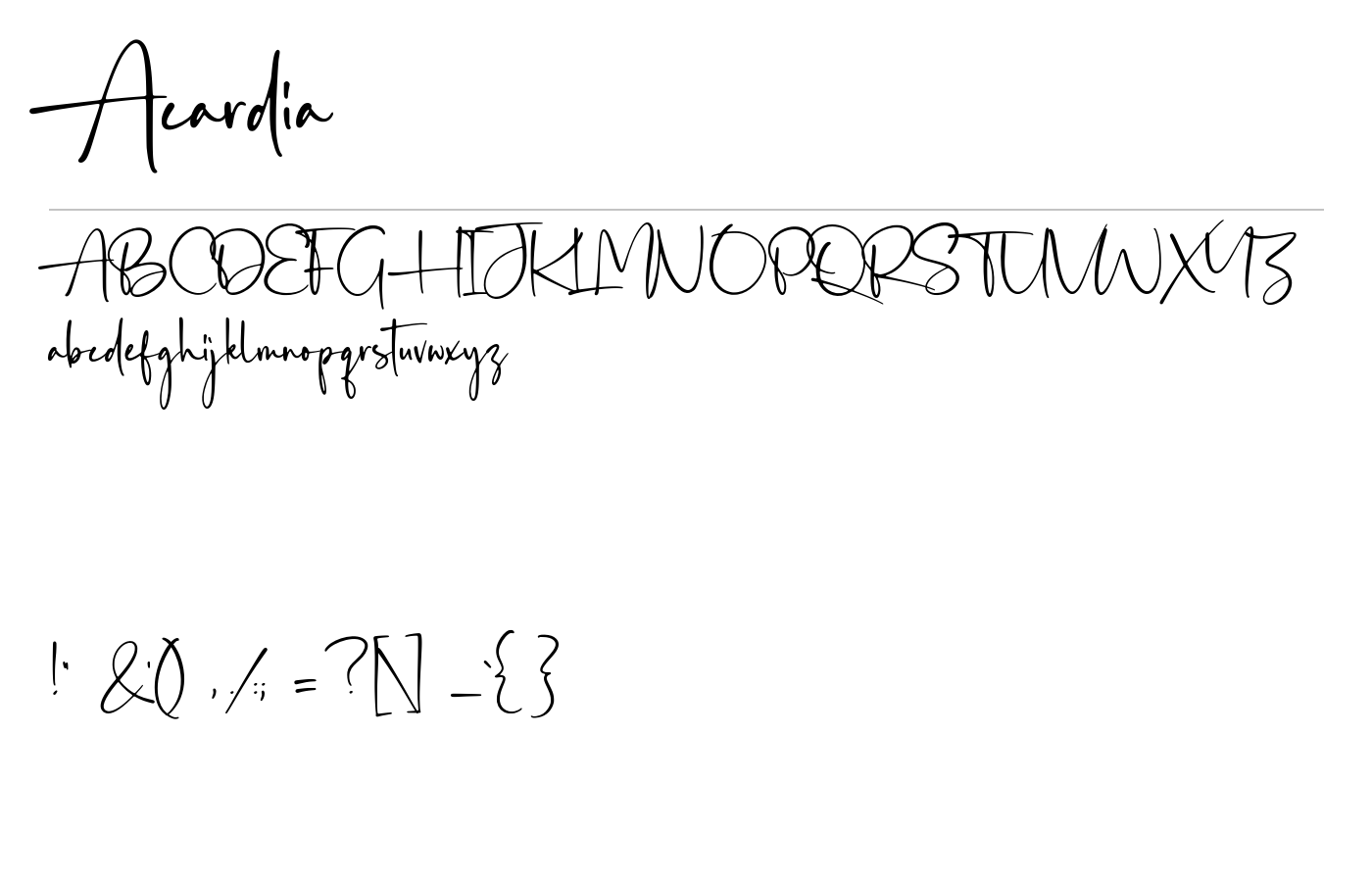 Acardia Font preview