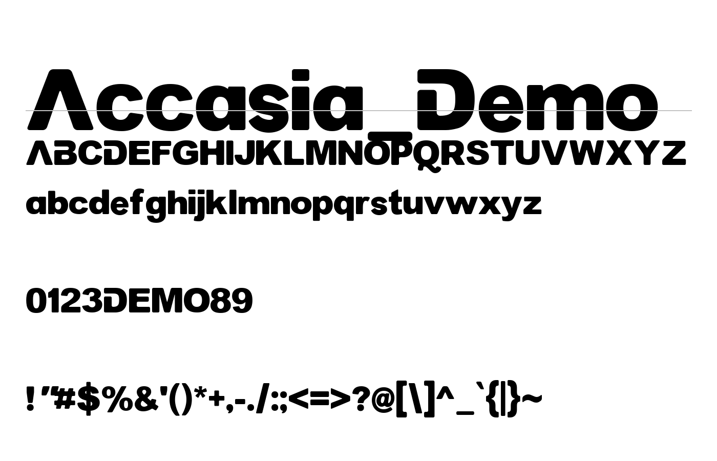 Accasia_Demo Font preview